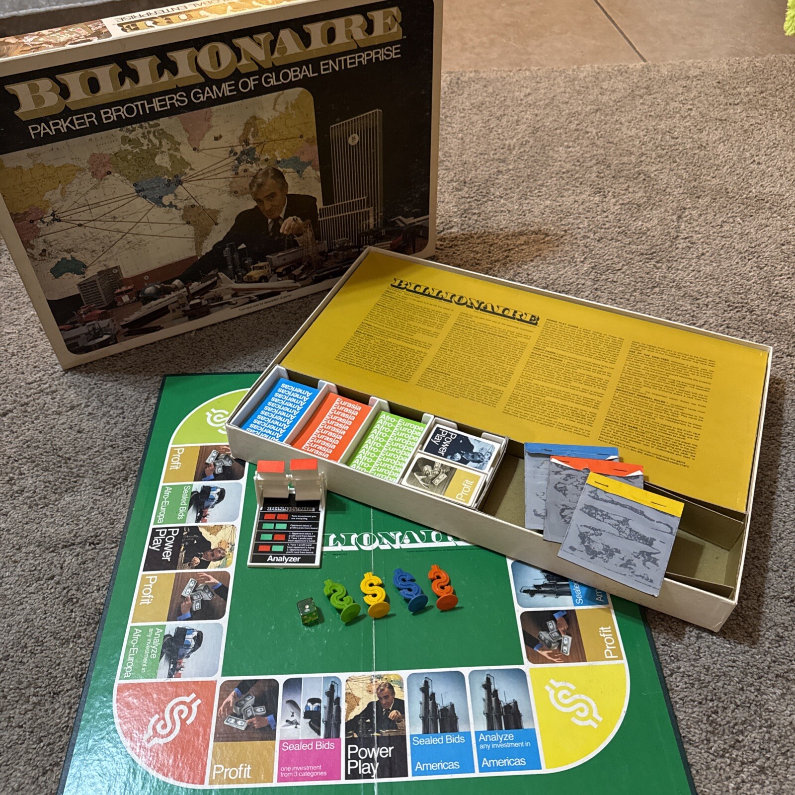 COMPLETE 1973 Billionaire Parker Brothers Game of Global Enterprise Vintage