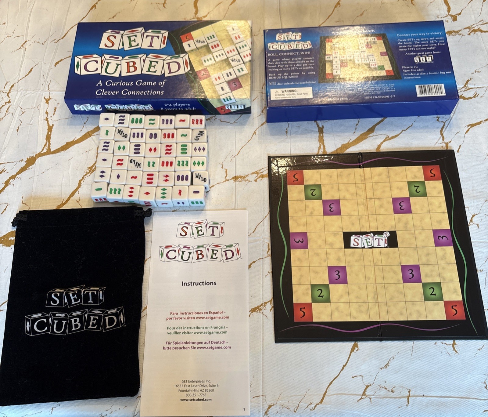 SET Cubed Abstract Strategy Dice Game SET Enterprises 2007 100% Complete