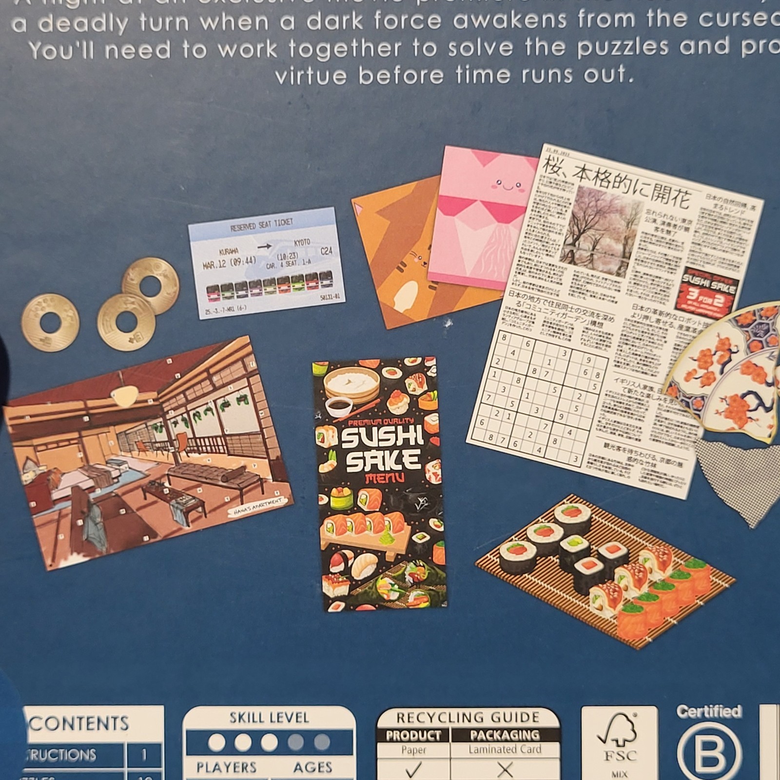 Escape Room Game Kyoto Edition Talking Tables 2-6 Players 14 Years+ New Sealed