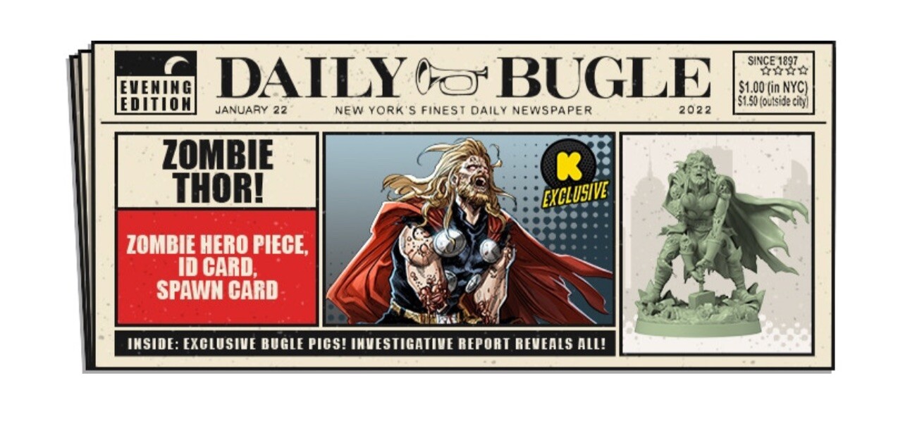 CMON MARVEL ZOMBIES THOR Daily Bugle Reward Kickstarter Ex KSE Zombicide KS