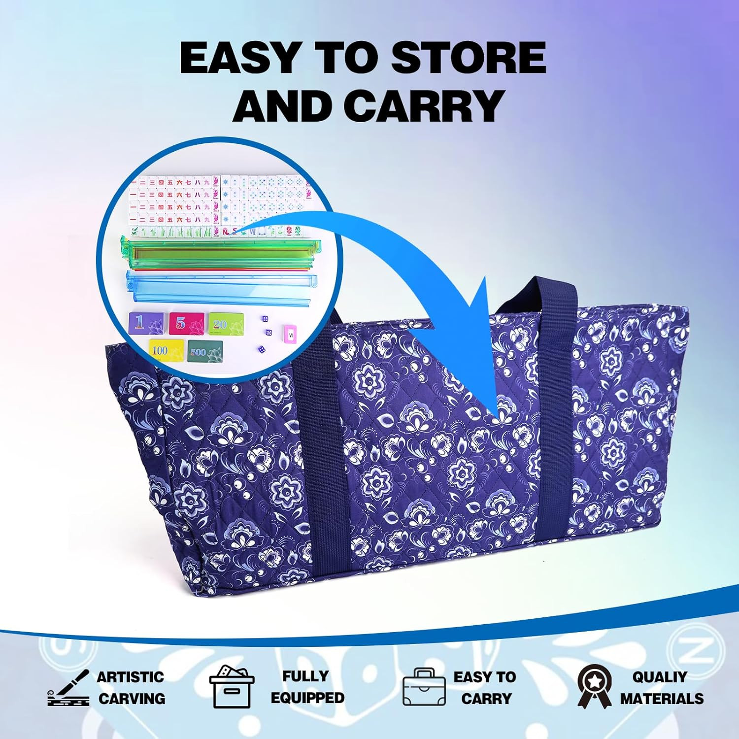 American Mahjong Game Set, Portable Carrying Bag,Acrylic 160 Tiles,Western Mahjo
