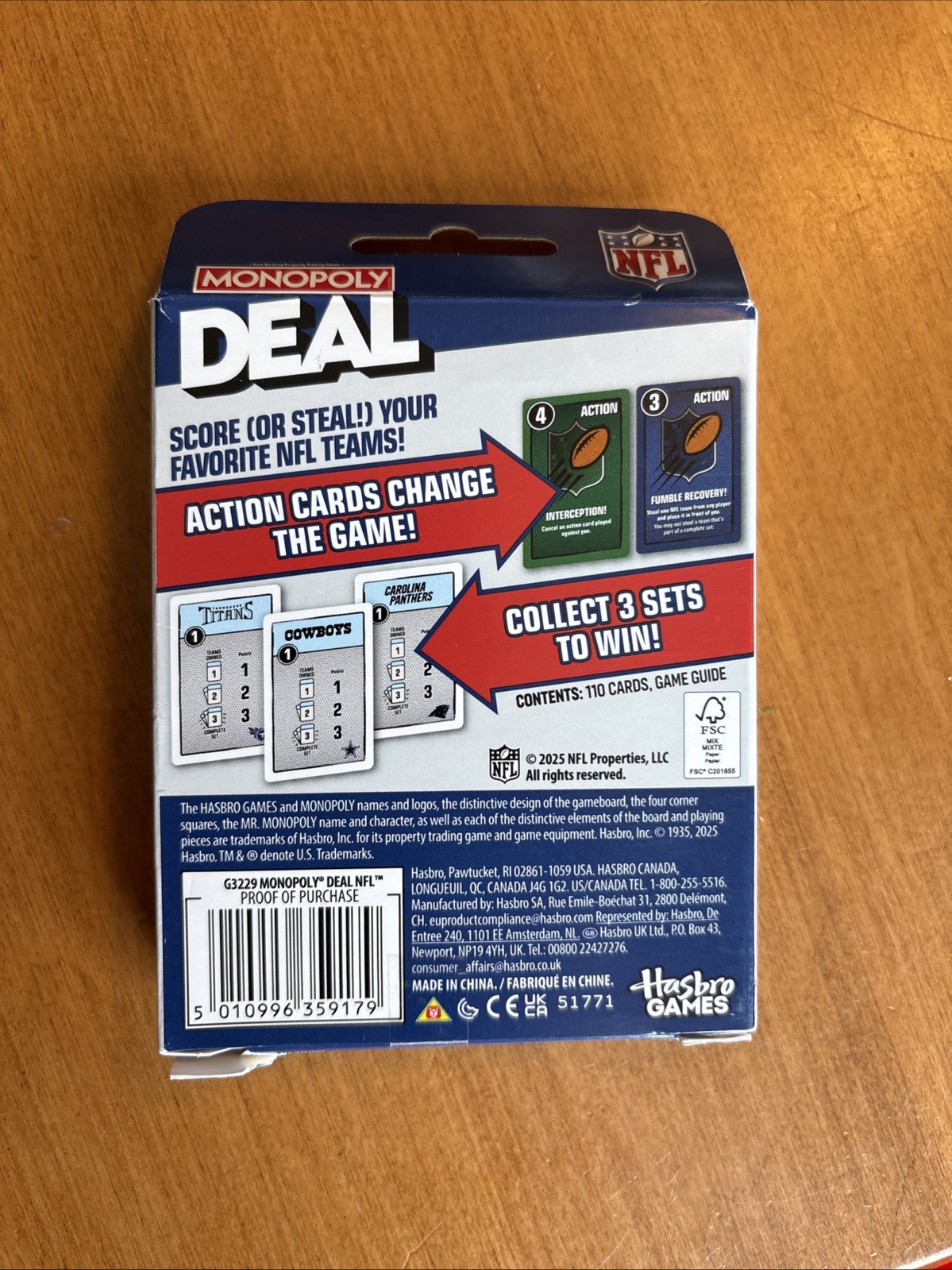 Monopoly Deal NFL Edition Game | Officially Licensed NFL Card Game for Families