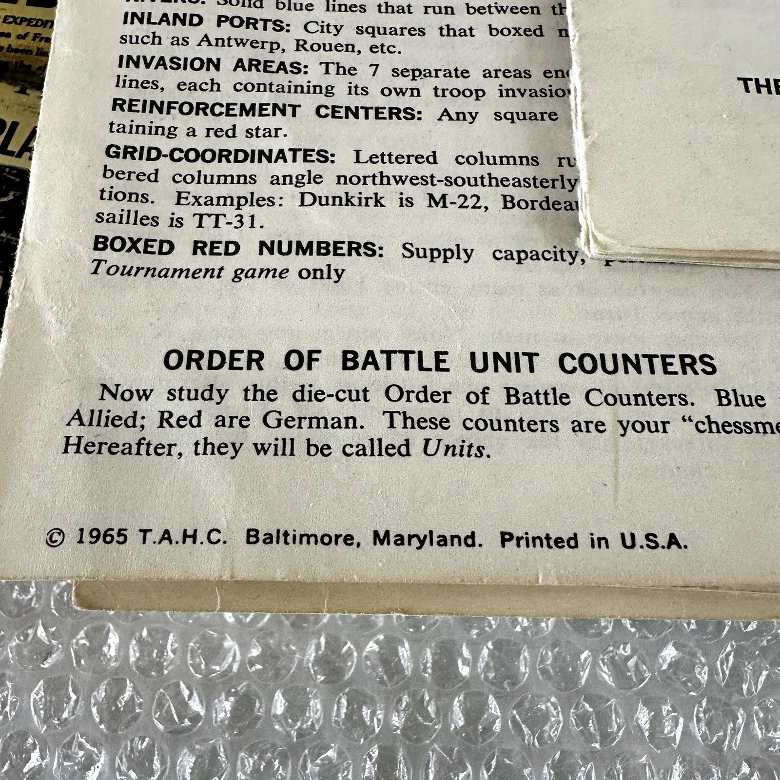 AVALON HILL D-DAY WW2 INVASION Board Game World War II Strategy 508 Vintage 1965