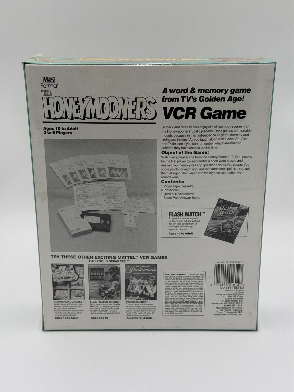 MATTEL BOARD GAME THE HONEYMOONERS VCR GAME NIB 1986 SEALED VINTAGE GAME NICE