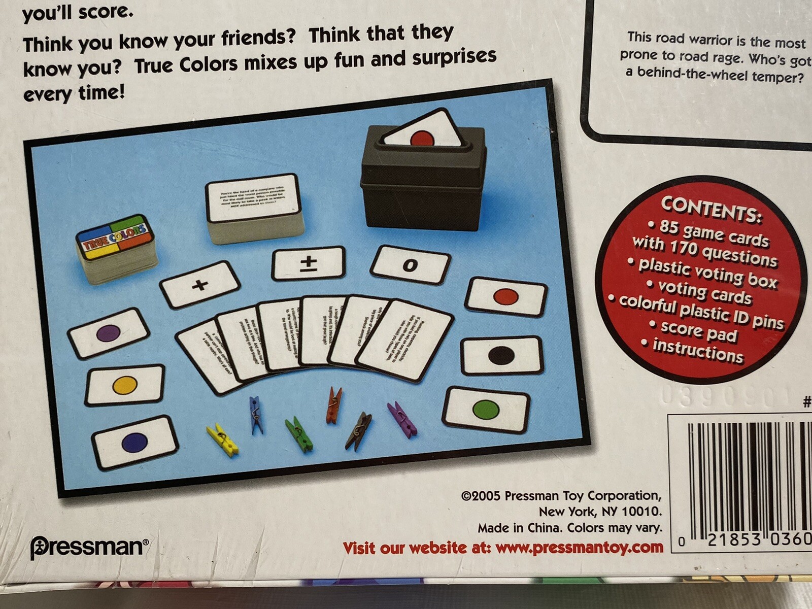 True Colors What Do Your Friends Really Think Of You Adult Game 2005 Pressman