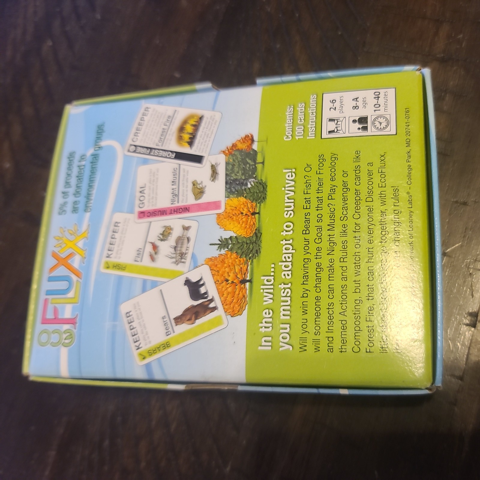 Eco Fluxx v2.0 card game, nature game with ever changing rules 2005-2010