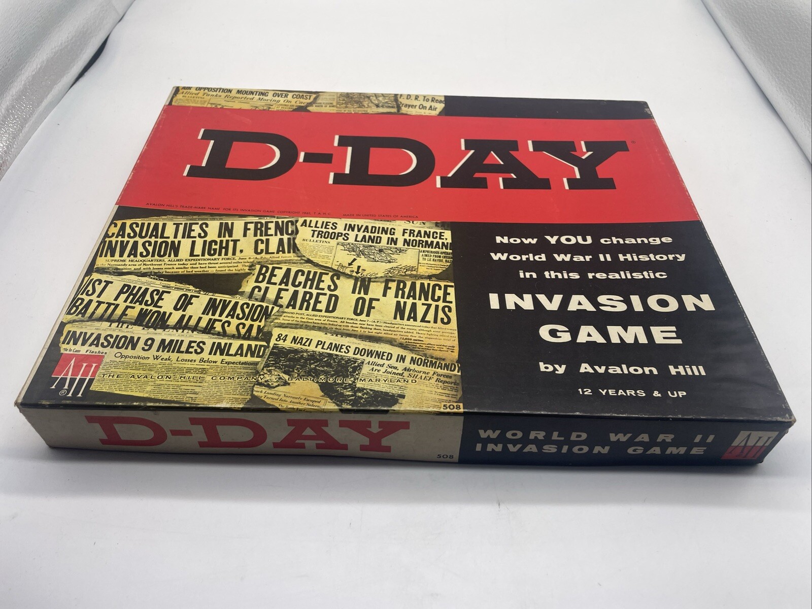 1961 D-Day World War II Invasion Board Game #508 Avalon Hill WWII Complete