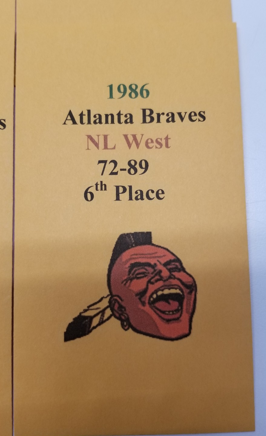 1986 Strat-O-Matic Baseball Printed Storage Envelopes with Stats and Team Logo