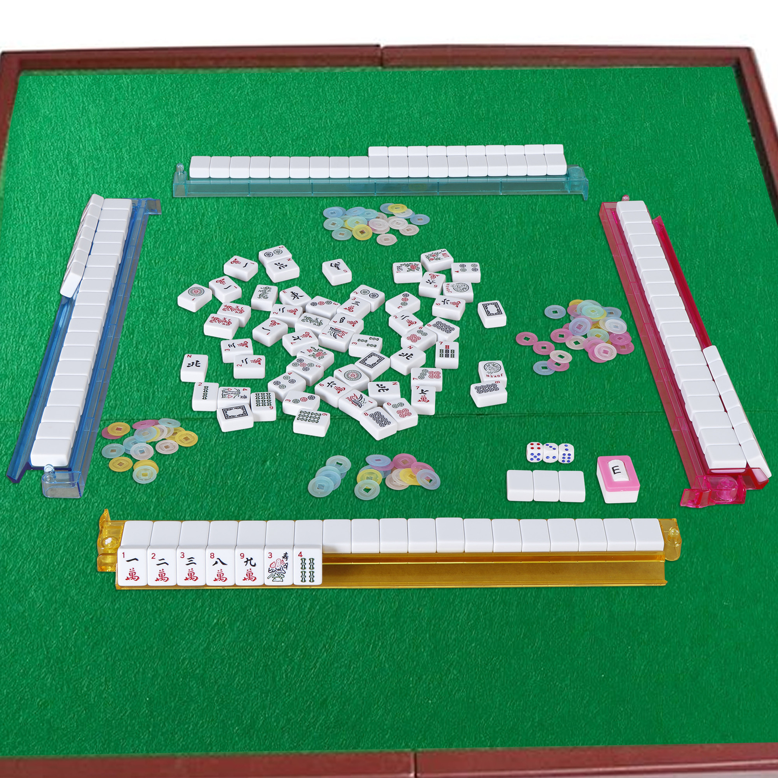 American Mahjong Full 166 Set Collectible Tiles with Pushers Family Playing