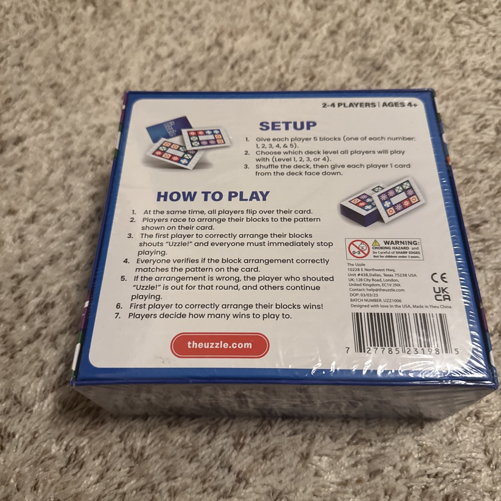 NEW The Uzzle Board Game, Family Board Games for Children & Adults Sealed Box