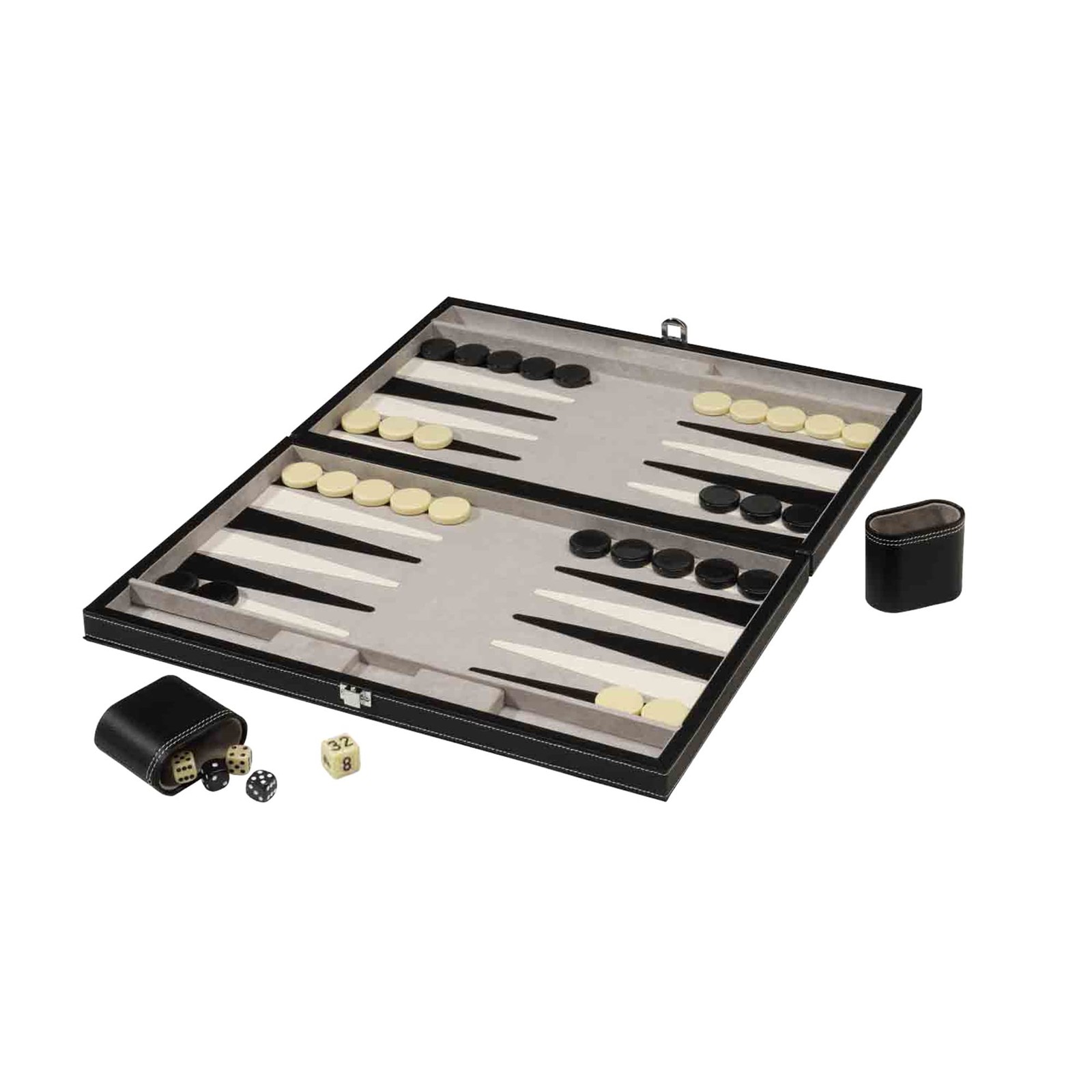 Mainstreet Classics 18 Inch Backgammon Set Leatherette Portable Board Game Case
