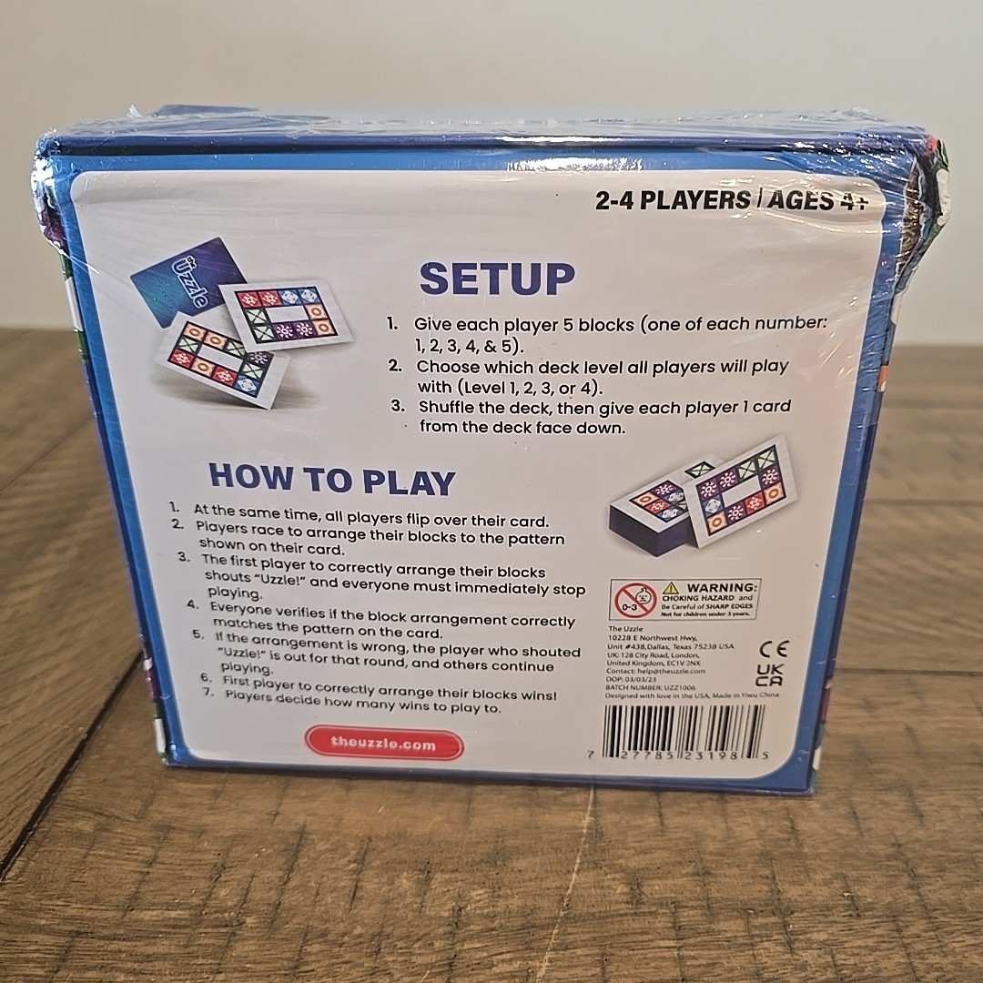 The UZZLE Family Game – New And Sealed – Some Wear To Box See Photos!