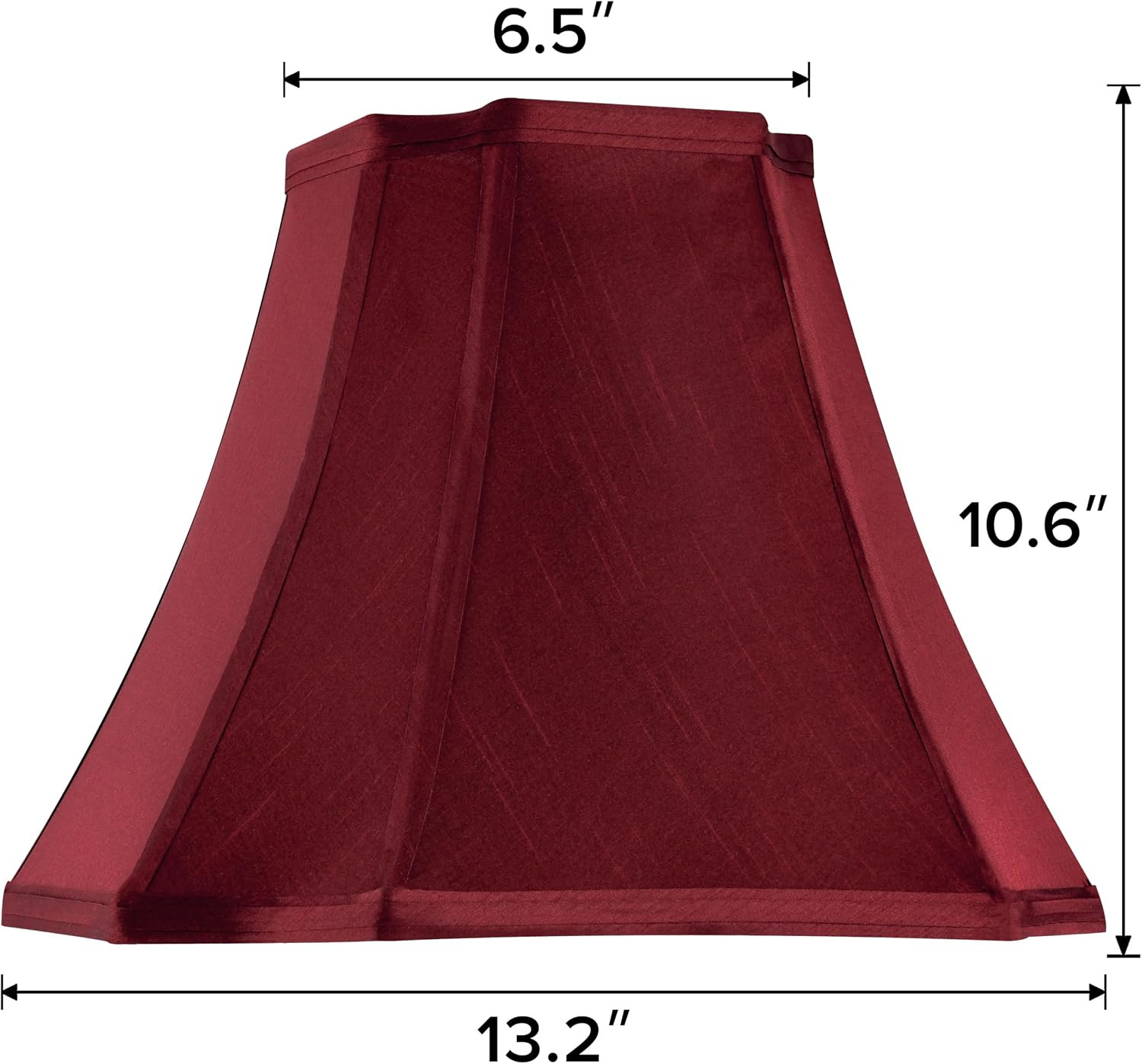13.2″ Medium Burgundy Lampshades Red,Square Cut Corner Lamp Shades for Floor and