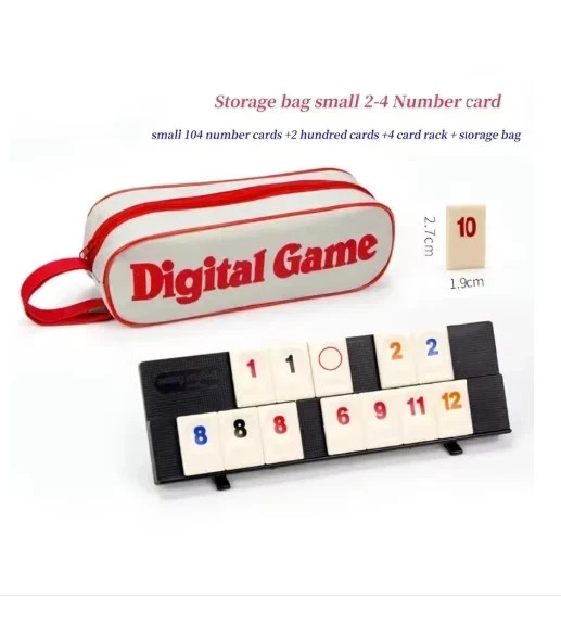 Rummy Cube Game Set 106 Tiles with 4 Racks Portable Travel Case