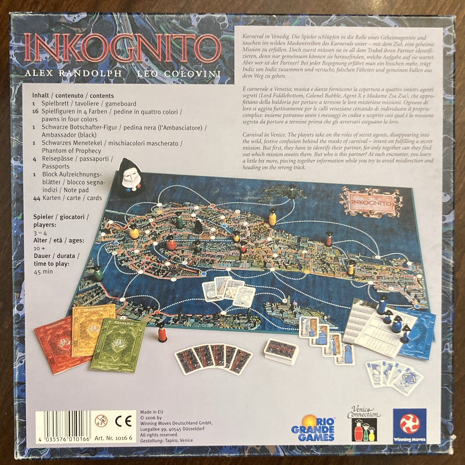 Inkognito Spies Board Game, Complete