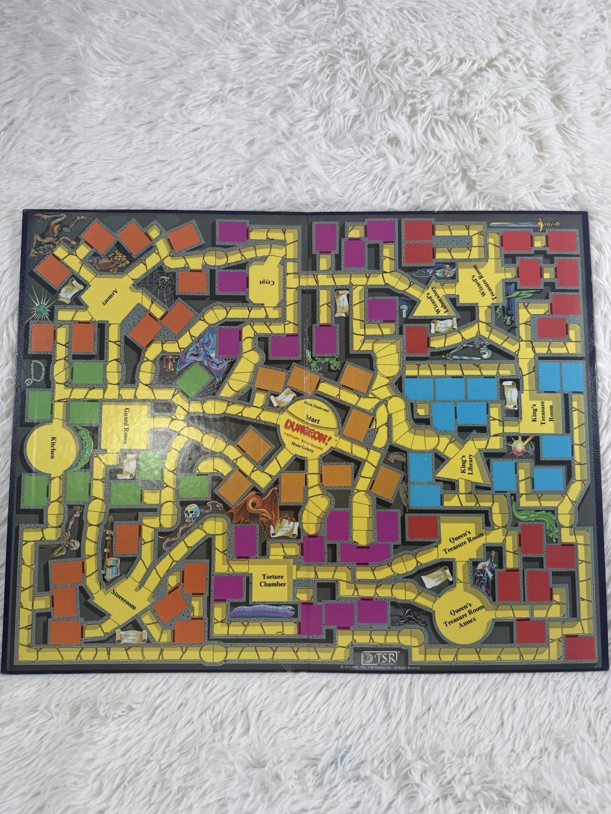 TSR Dungeon! Fantasy Board Game 1981 with Box, Board, Cards & Pieces
