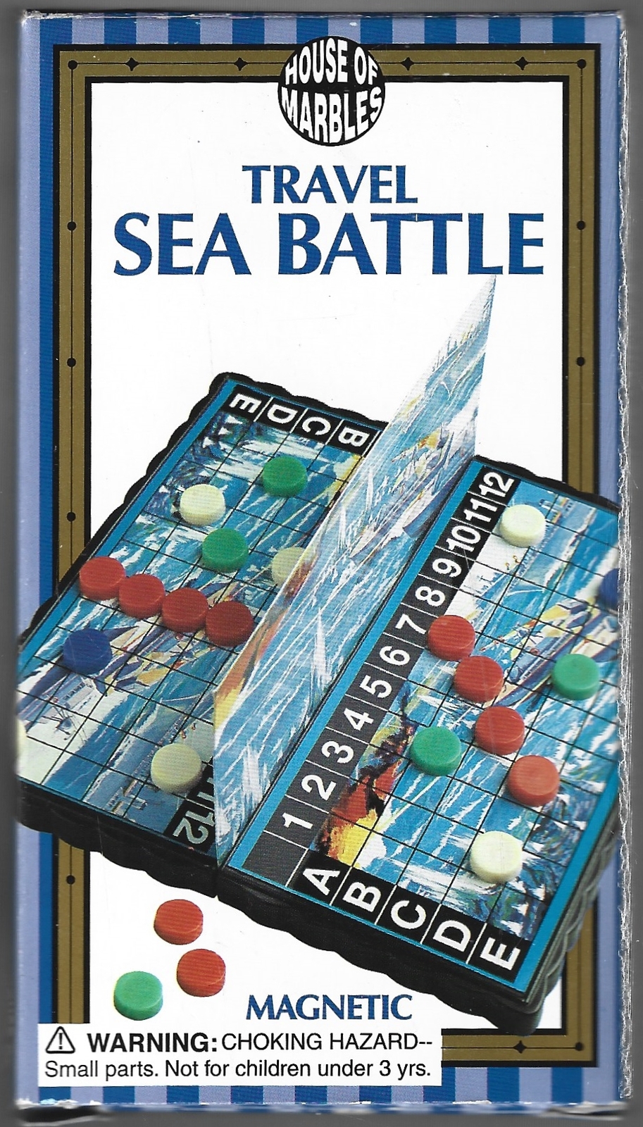 Sea Battle Magnetic Travel Game by House of Marbles Battleship Combat for 2 New