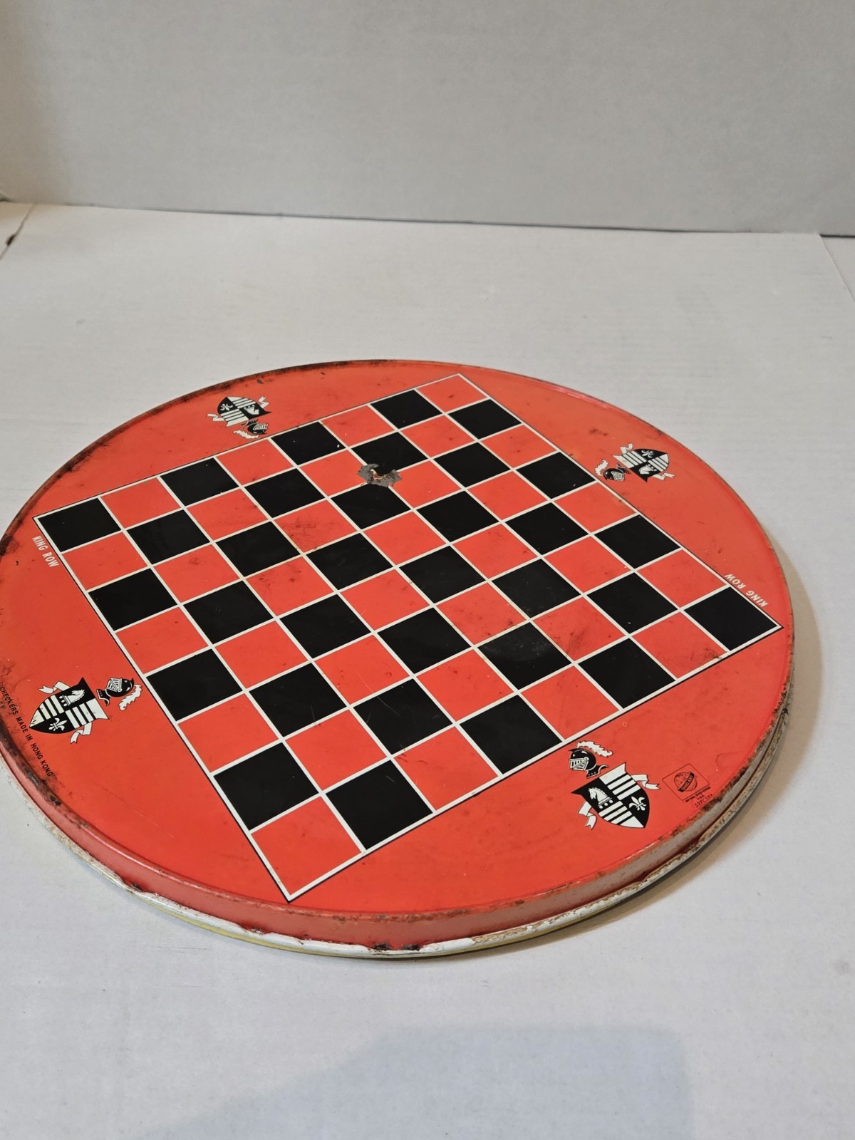 Vintage Ohio Art 2 In 1 Chinese and Regular Checkers Game 538 Metal BOARD ONLY