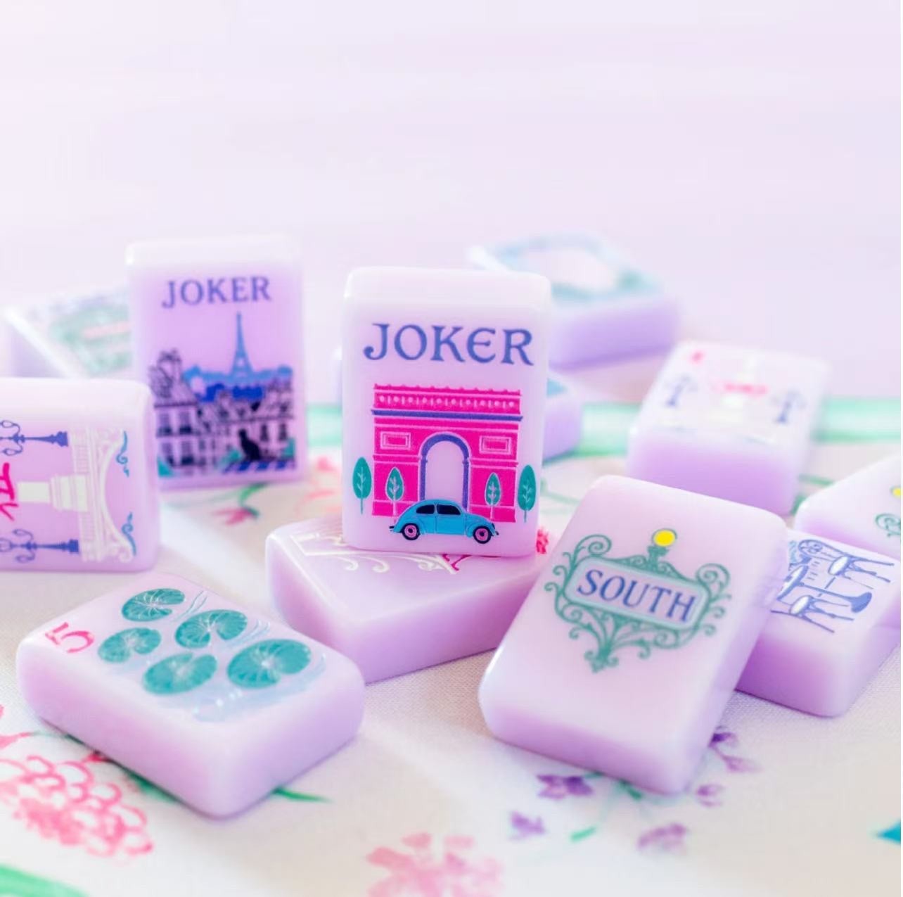 New high-end Purple Parisian style American Mahjong Tiles set ,160 tiles+ Bag