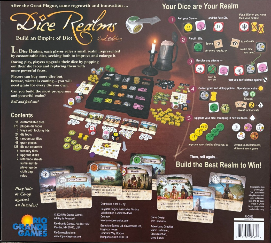 Dice Realms 2nd Edition with Co-op and Solo Rules Included!! New in Shrink!!!!