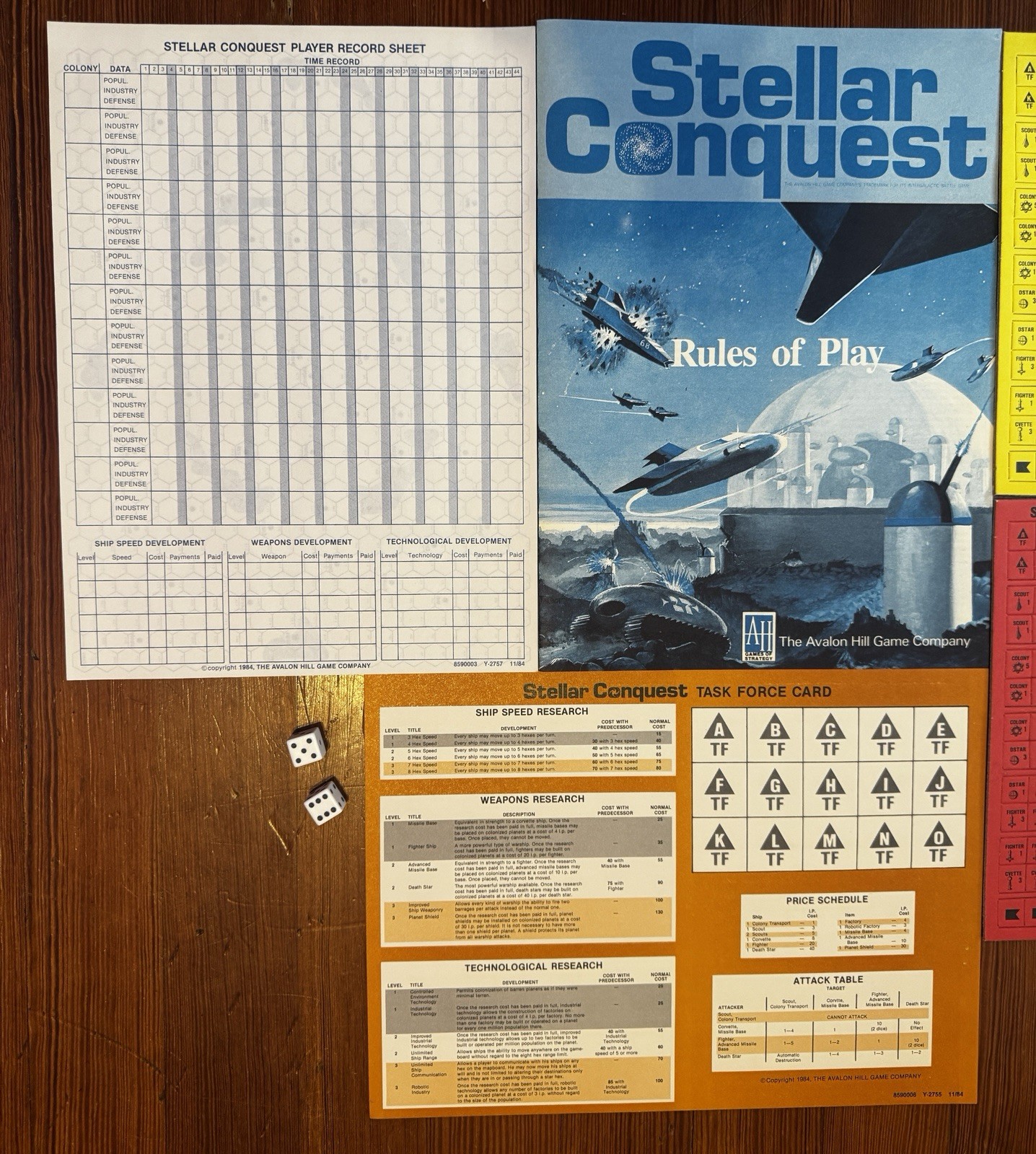 Vtg Avalon Hill Games Stellar Conquest 1984 Complete Unpunched Excellent Sci Fi