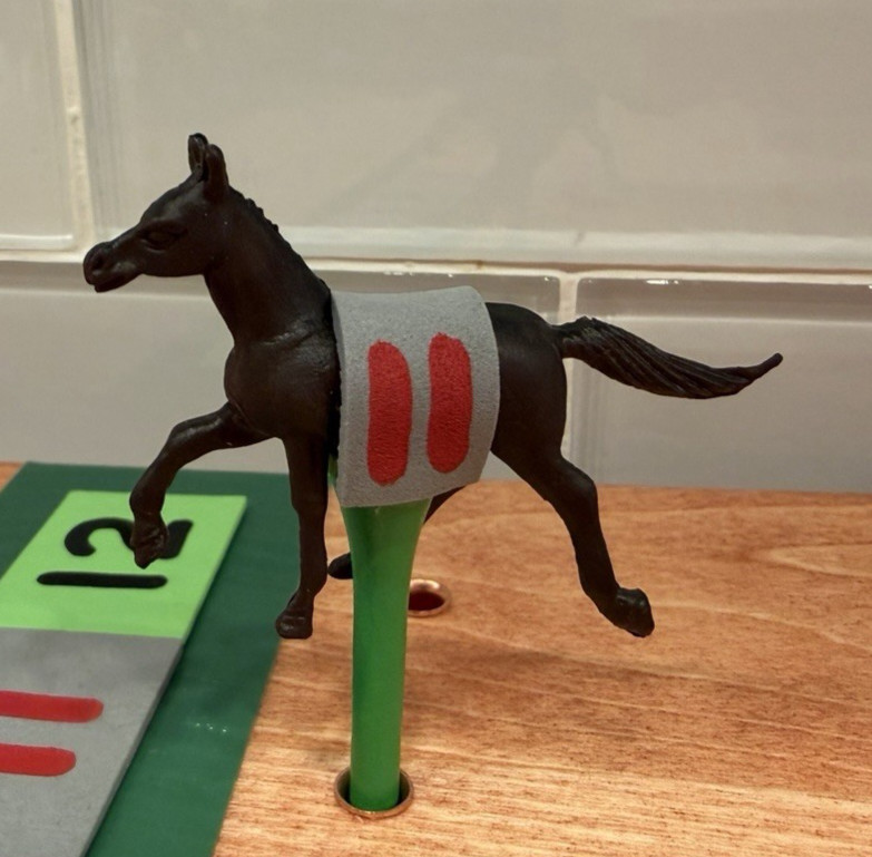 Custom Horse Game Pieces Tokens Race Derby – handmade #’s saddles GREEN tees