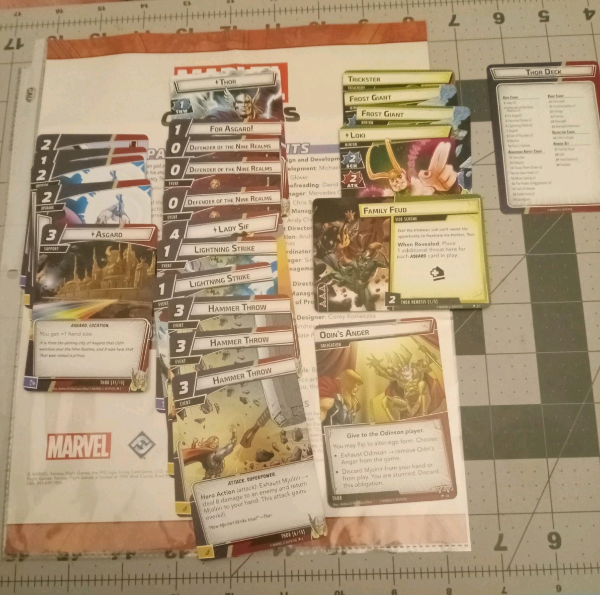Marvel Champions LCG Hero Thor NO PLAYER CARDS!