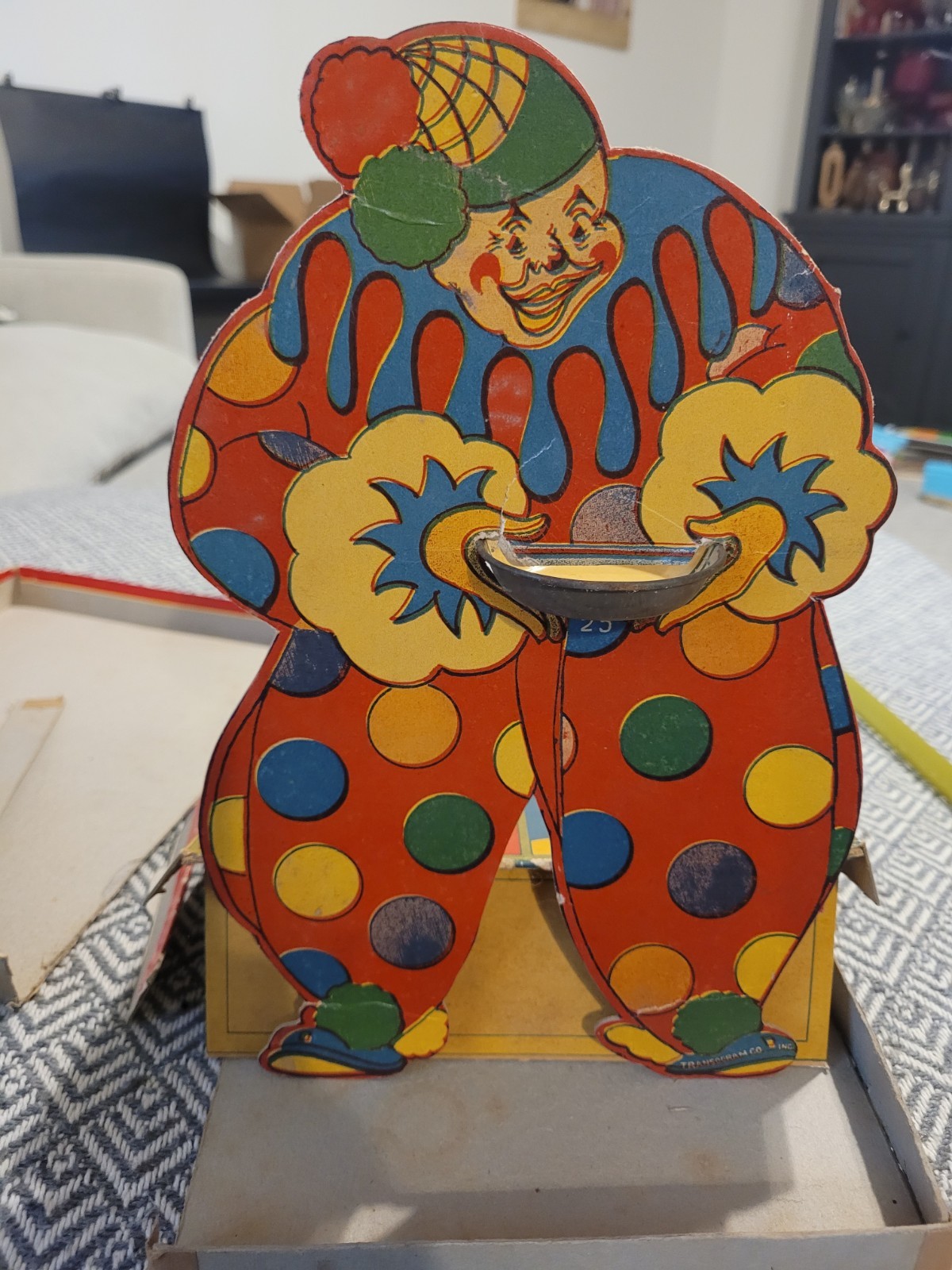 Vintage Winkey Winks No. 54 Transogram Clown Toss Board Game w/ Original Box