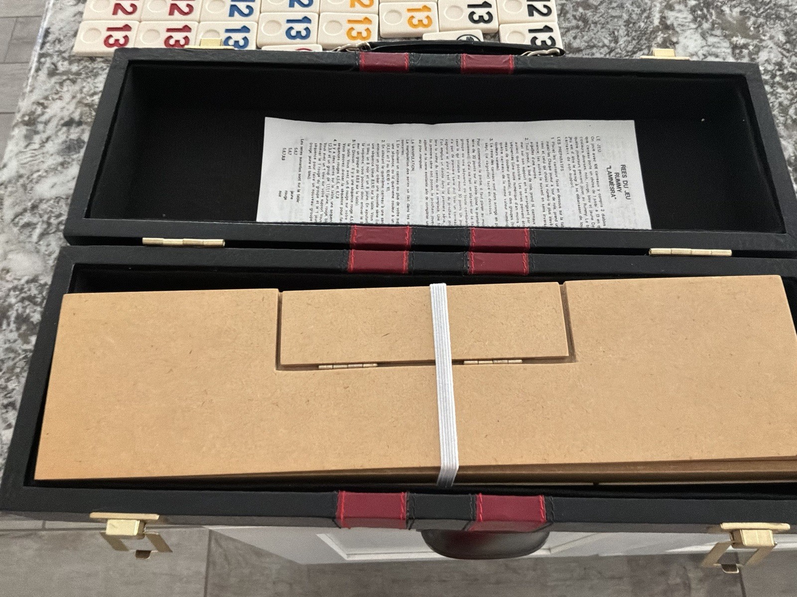 Rummy Tile Game Set with Vinyl Carrying Case and Instructions
