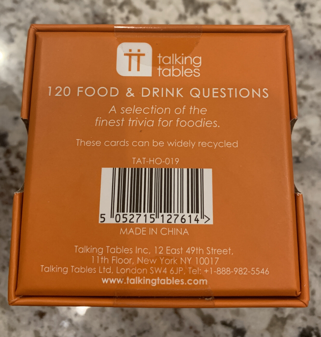 Talking Tables After Dinner Food & Drink Trivia Questions 120 Cards NEW IN BOX