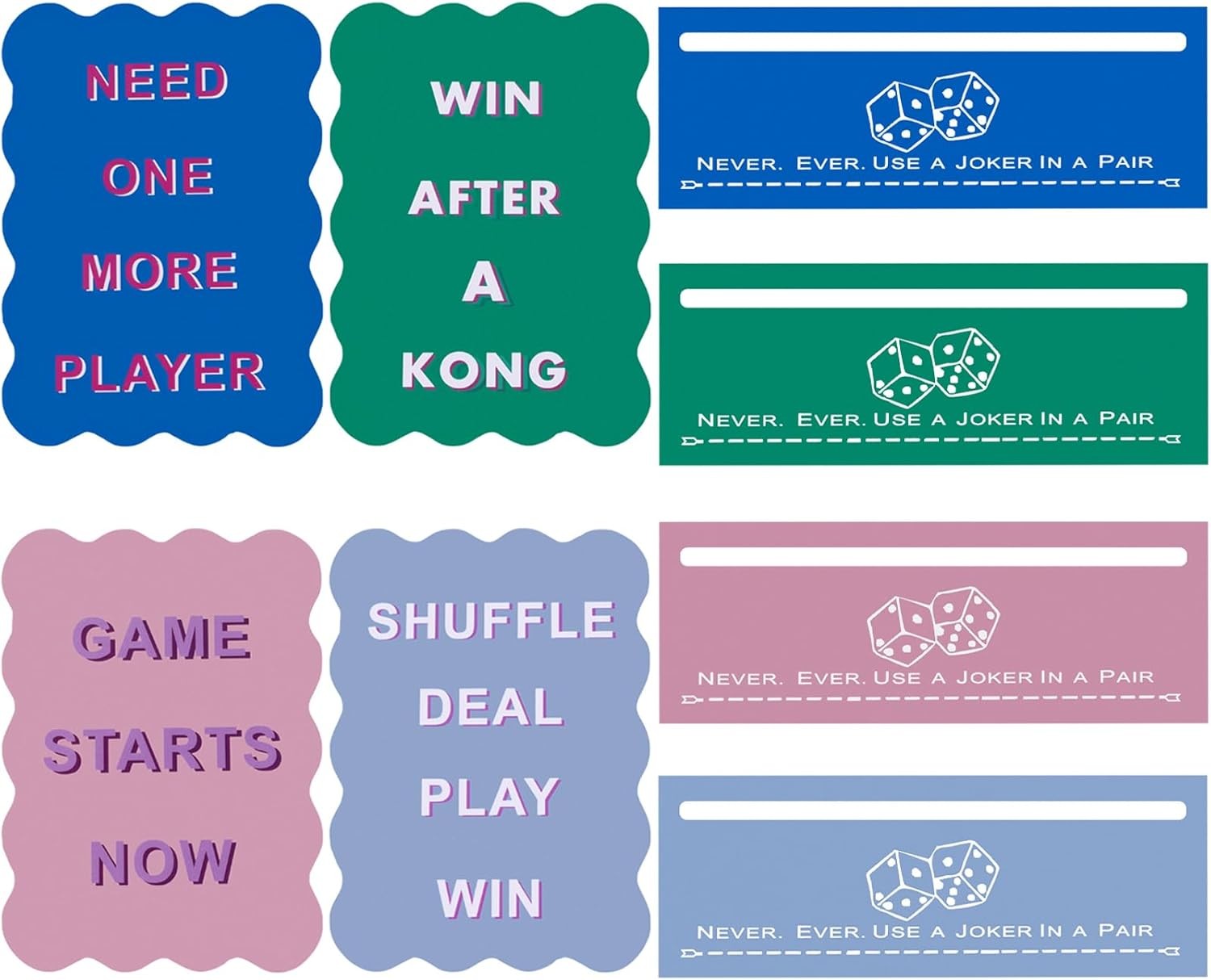 4 Pcs Mahjong Shuffler Cards and 4pcs Card Line Finder, Thickened PVC Mahjong Ac