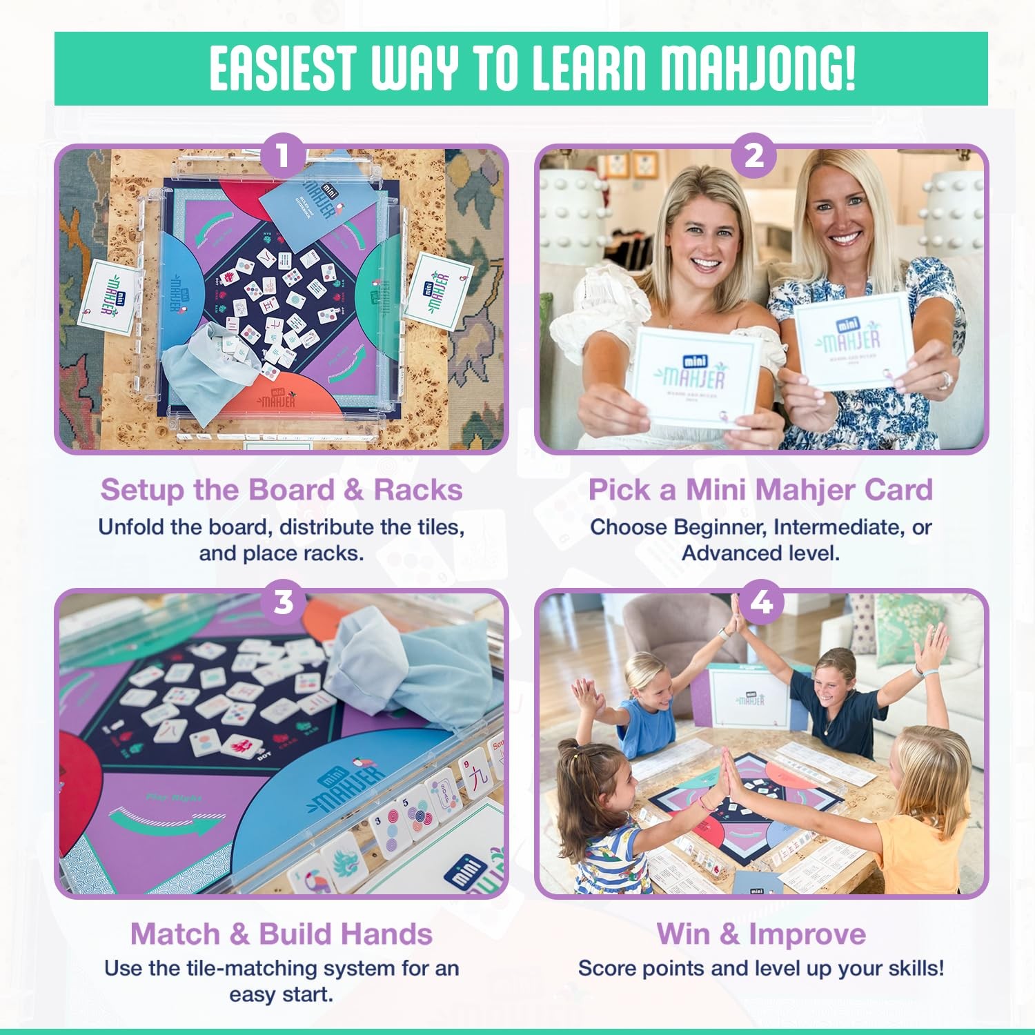 Mini Mahjer Mahjong for Beginners & Families | American Mahjong Starter Set, …