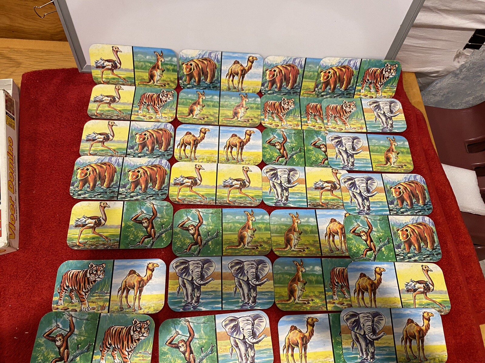 Vloer Domino Game Animals Leerspel Vintage Hema BV Amsterdam Dutch Game
