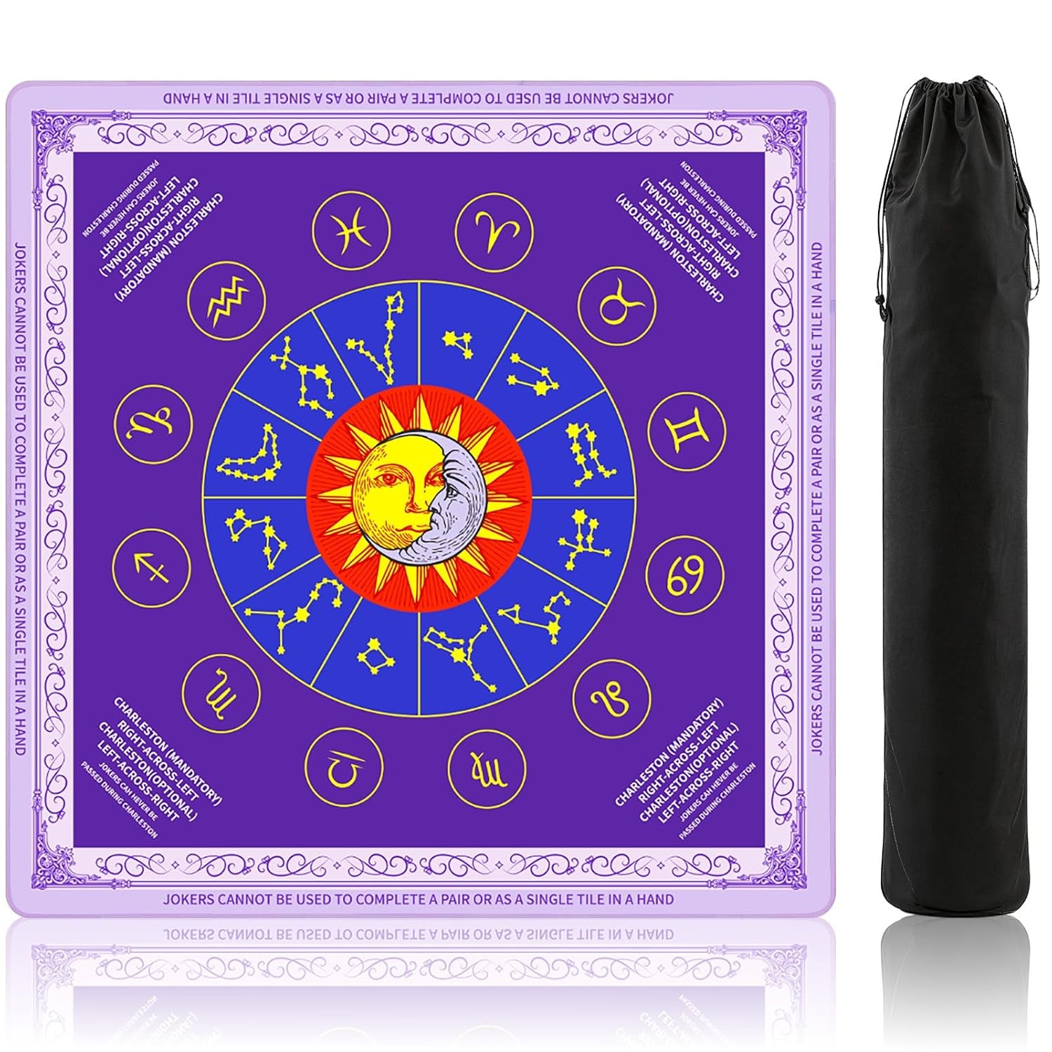 Purple 31.5″ x 31.5″ Non Slip Noise Reducing Waterproof Mahjong Game Mat
