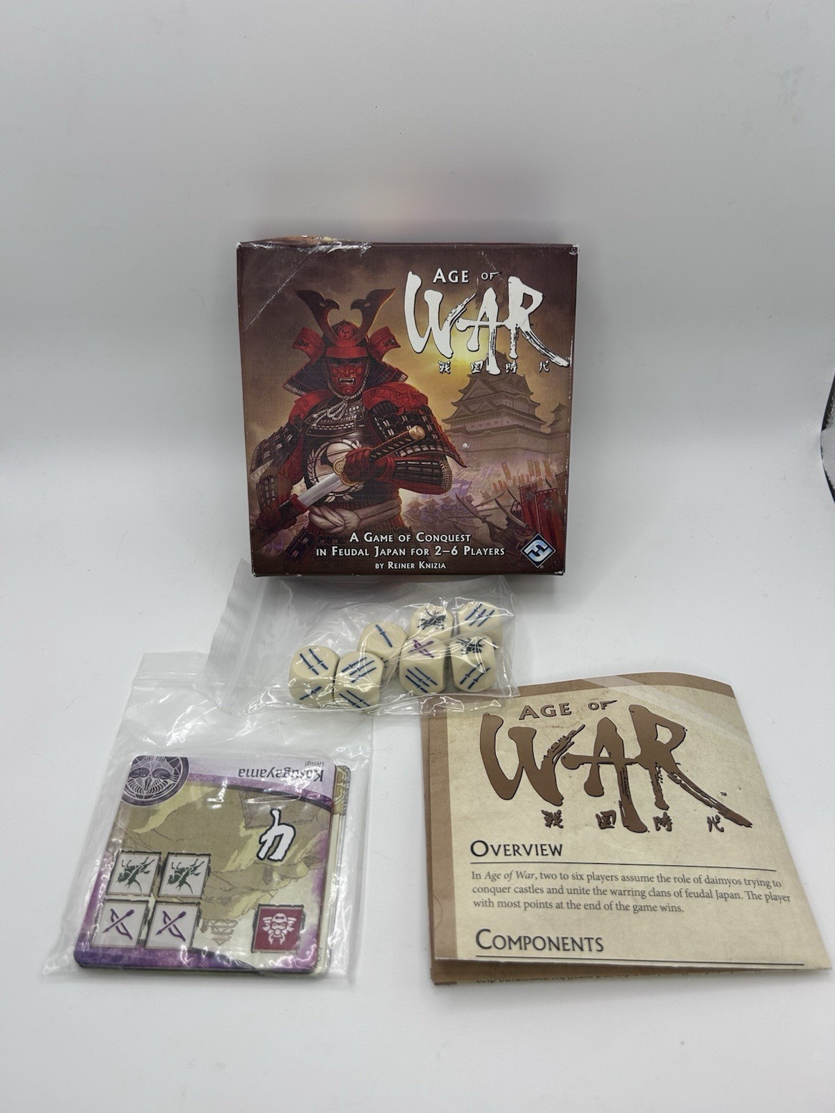 Fantasy Flight Games Age of War Board Game Reiner Knizia Feudal Japan Complete