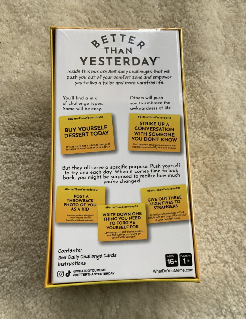 Better Than Yesterday Card Game 365 Daily Challenges…(Brand New)