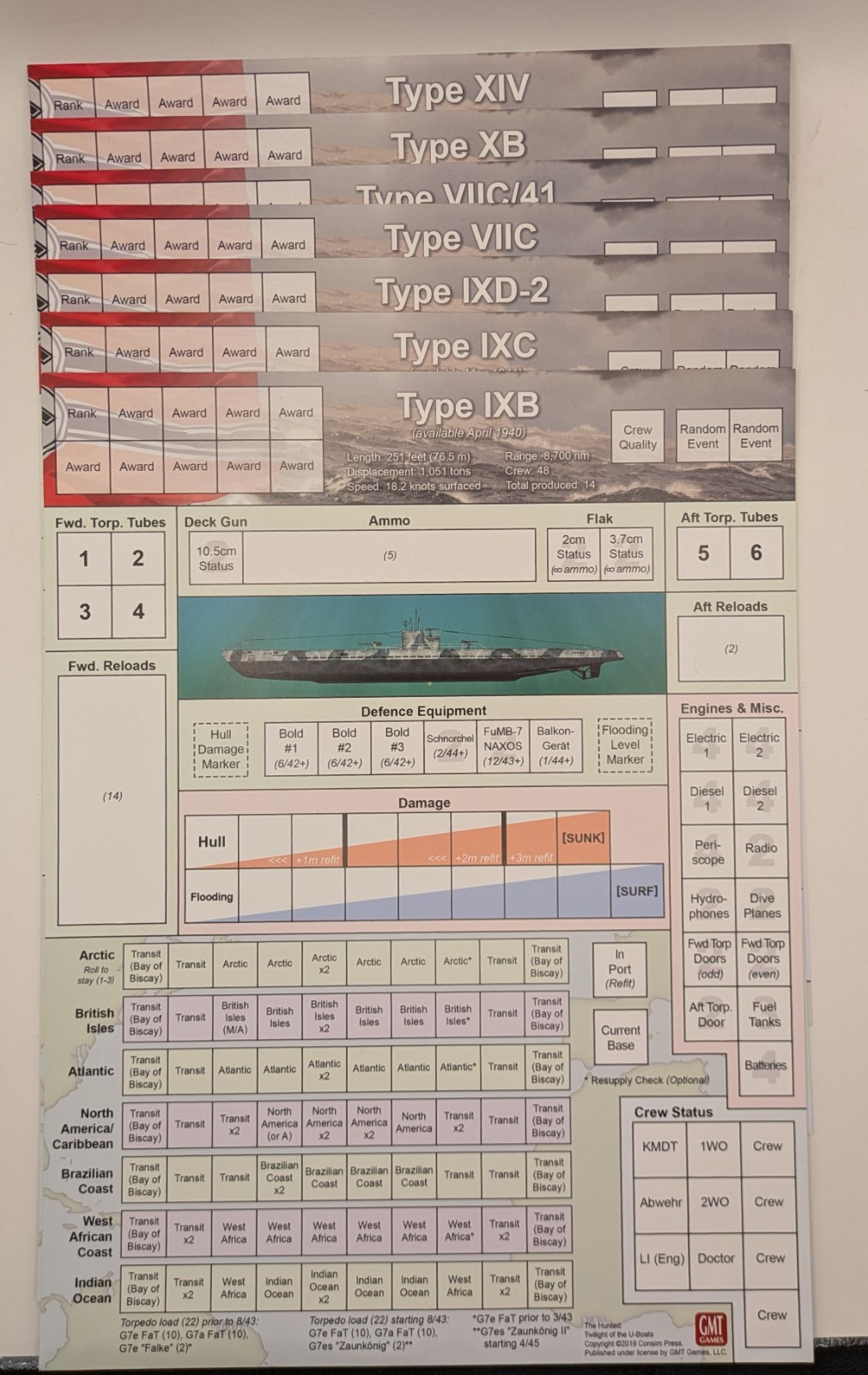 The Hunted: Twilight of the U-Boats 1943-45 (2019 GMT Games LLC)