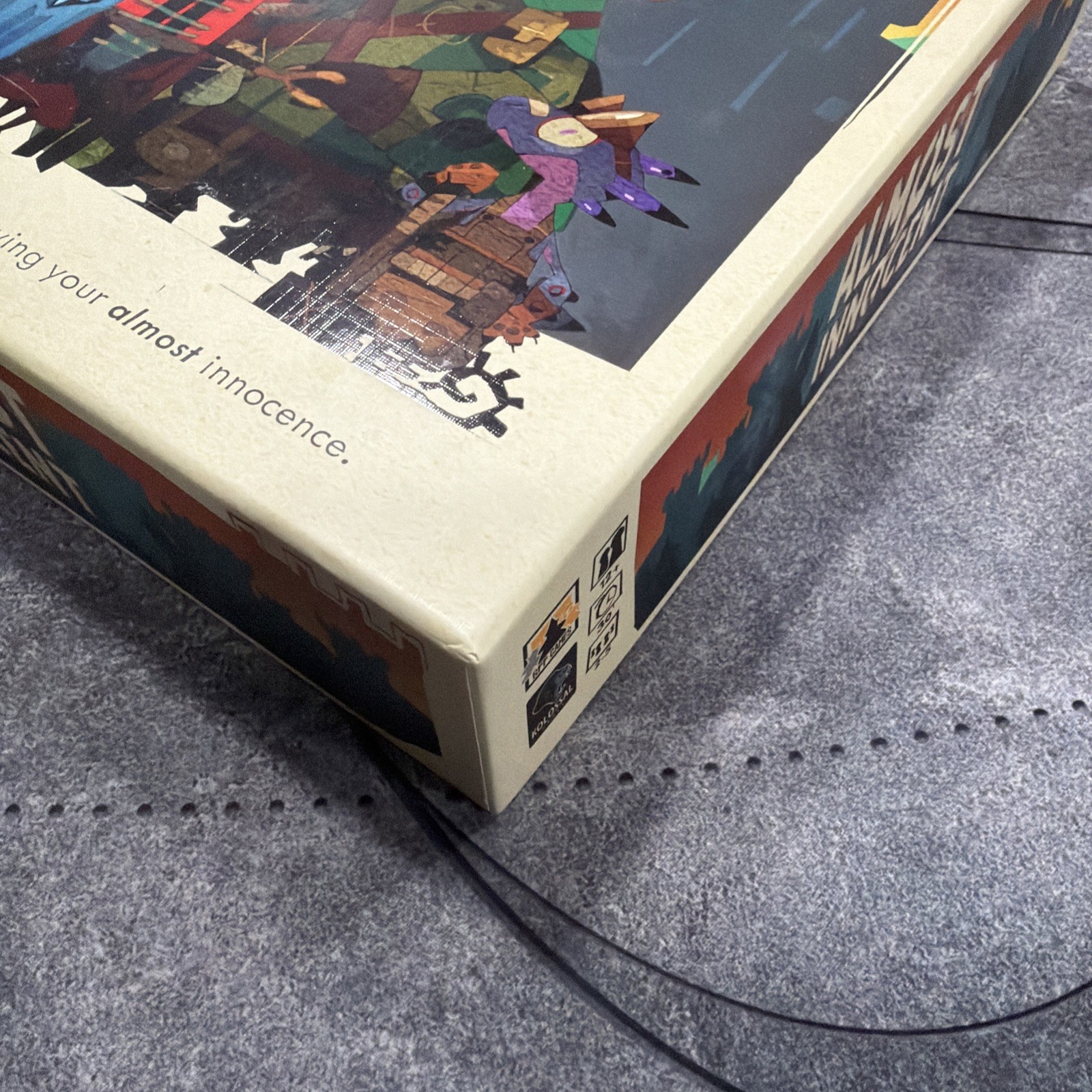 Almost Innocent Board Game Kickstarter Deluxe Edition BFF Kolossal Games Unplaye