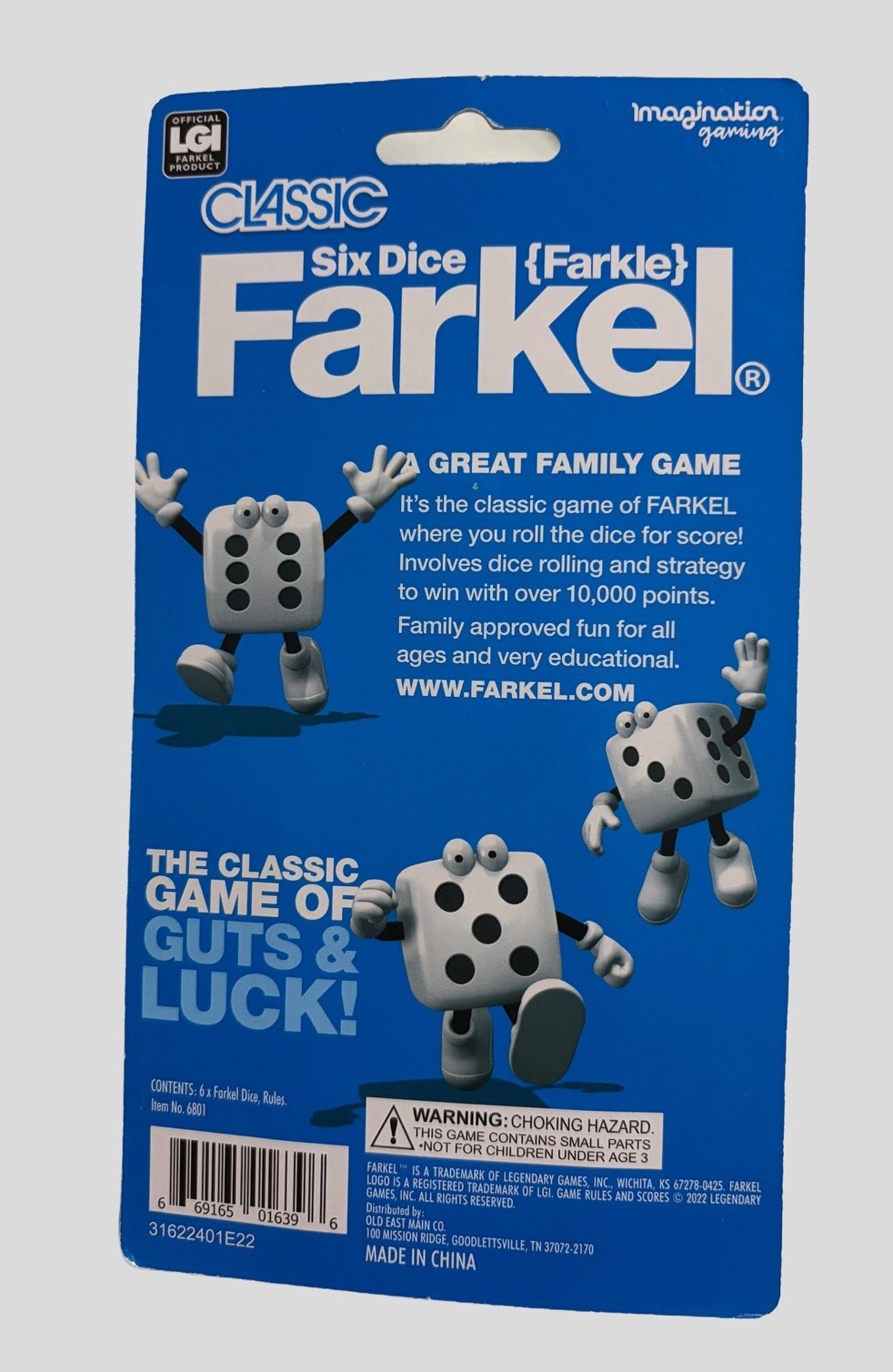 Farkel Classic Six Dice Game Travel Tube Imagination Gaming Family Party Game
