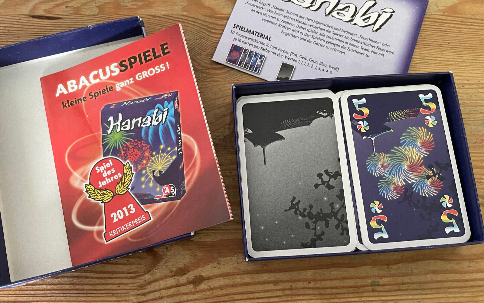 GAME Antoine Bauza – Hanabi (from 8y/2-5 sp.) Abacus games – parts missing!!-
