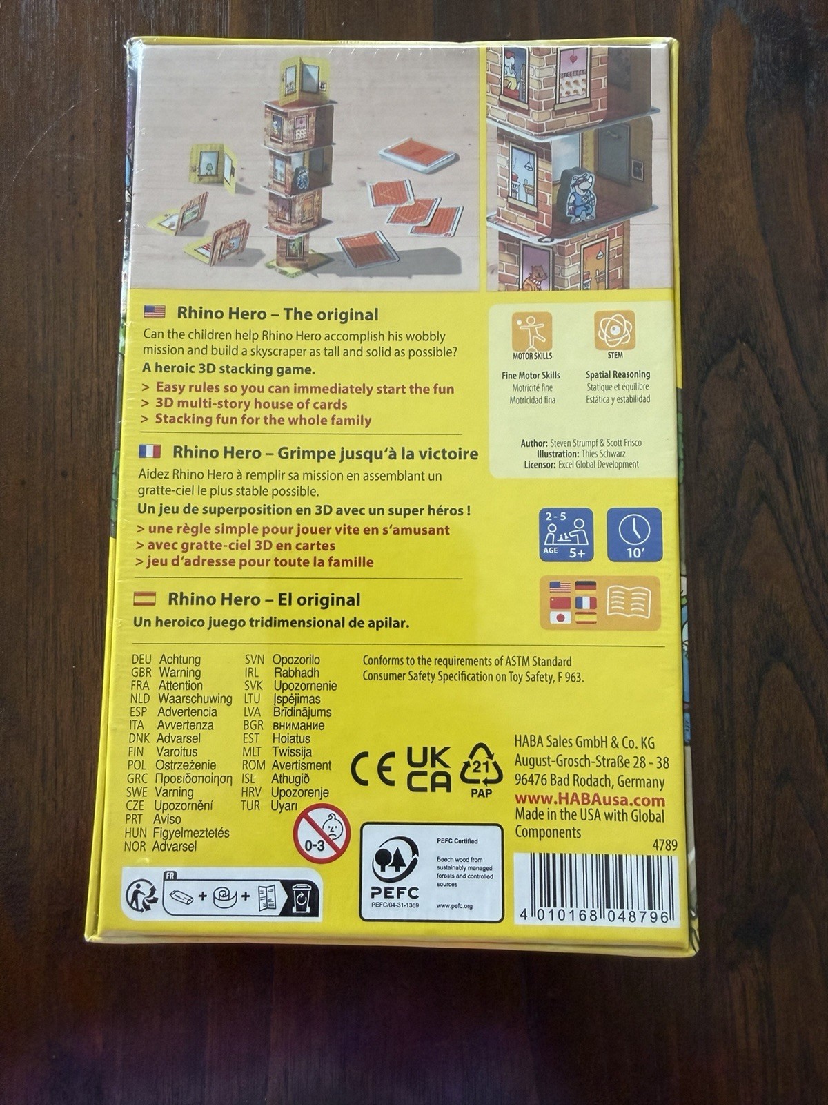 HABA Rhino Hero The Original 3D Stacking Card Game New Sealed