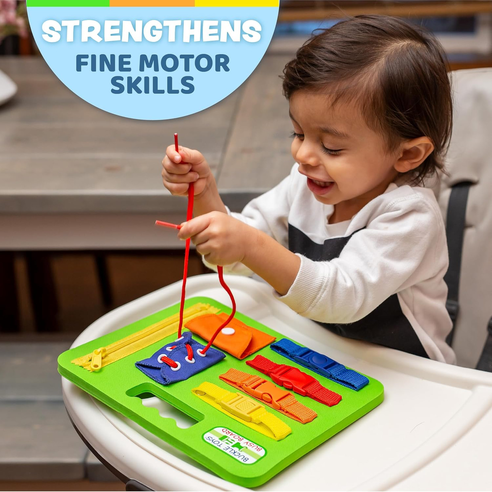 Montessori Busy Board Foam Sensory Toy for Toddlers Travel Learning Fine Motor