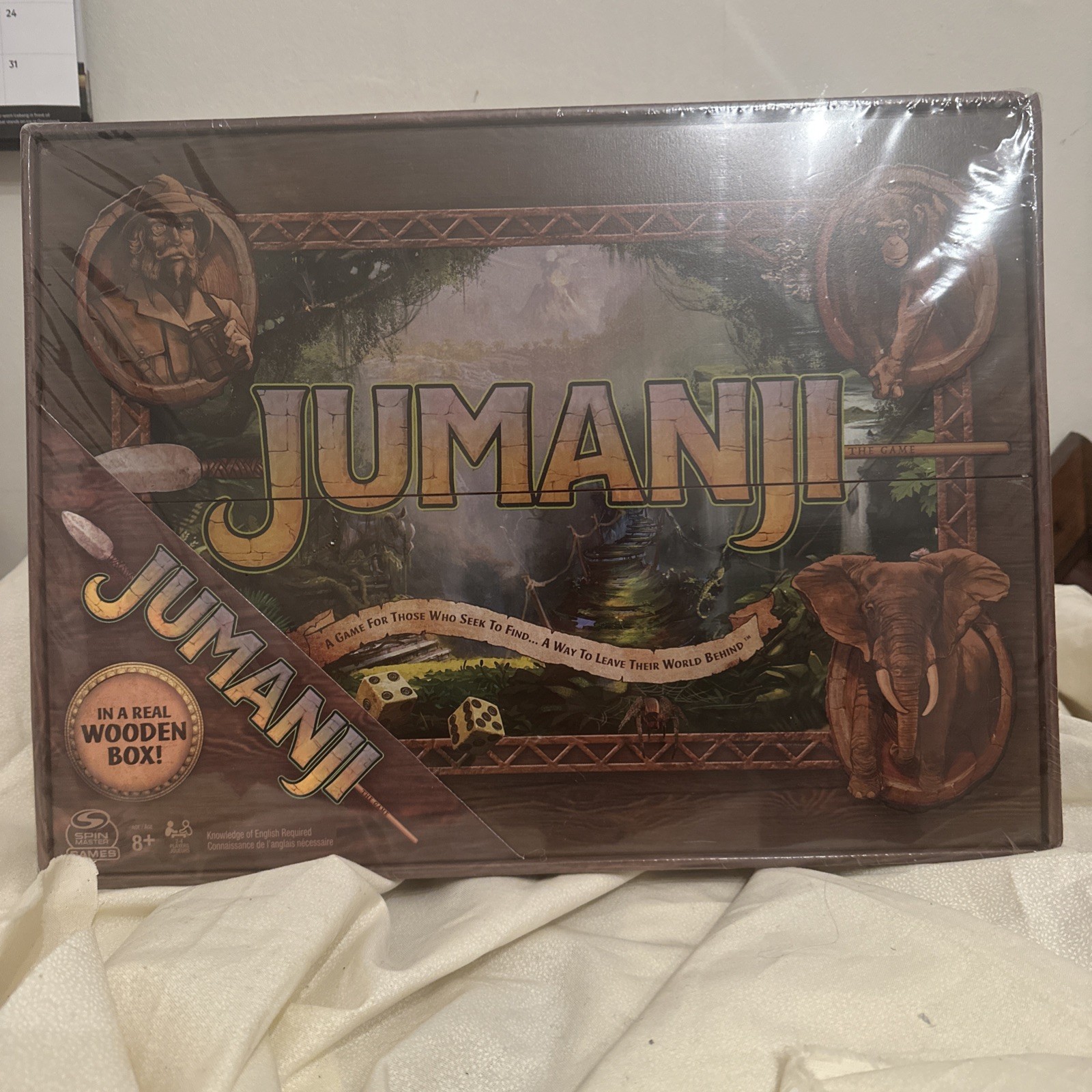 Jumanji The Game Real Wooden Box Edition of the Classic Adventure Board Game NEW