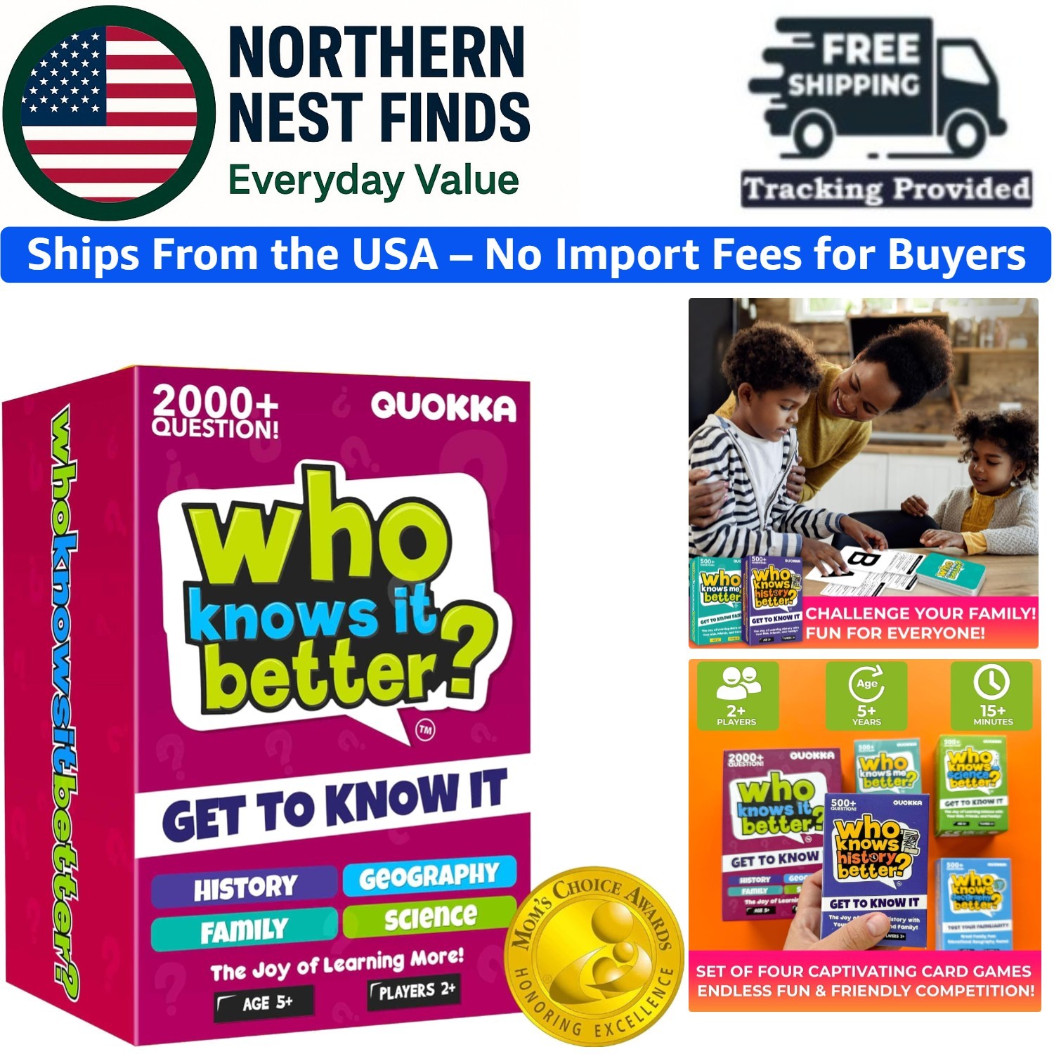 Engaging Family Card Trivia Game – Boost Knowledge with 2000+ Questions