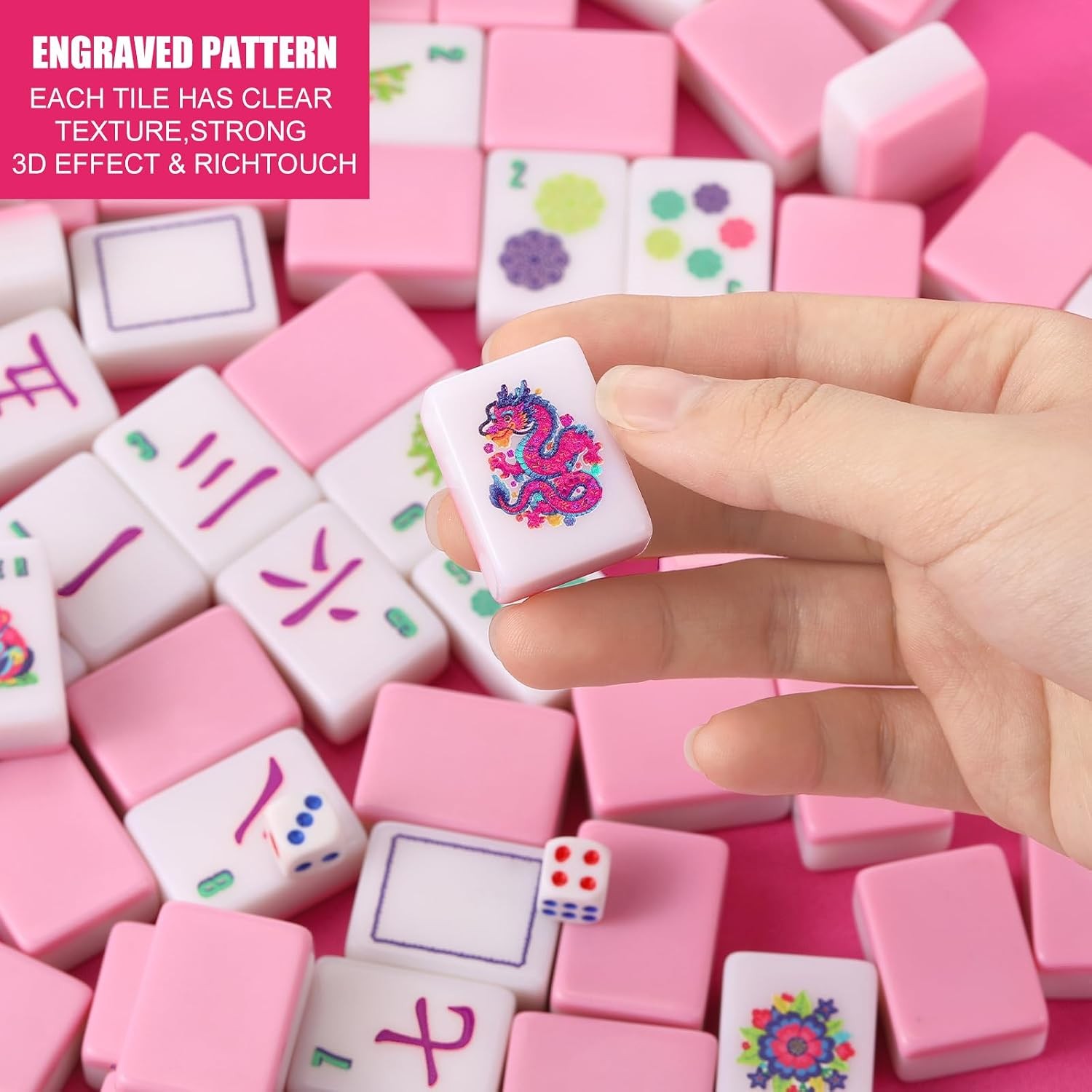 American Mahjong Tiles 160 Piece Set 1.2 Inches Mahjong Game Accessories