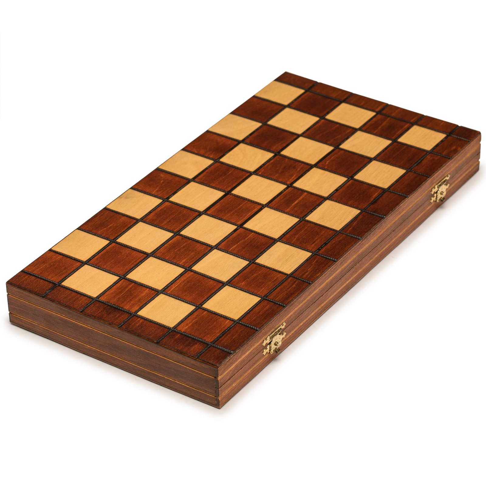 Checkers Set in Folding Wooden Case – 100 Playing Field – 15-1/2”