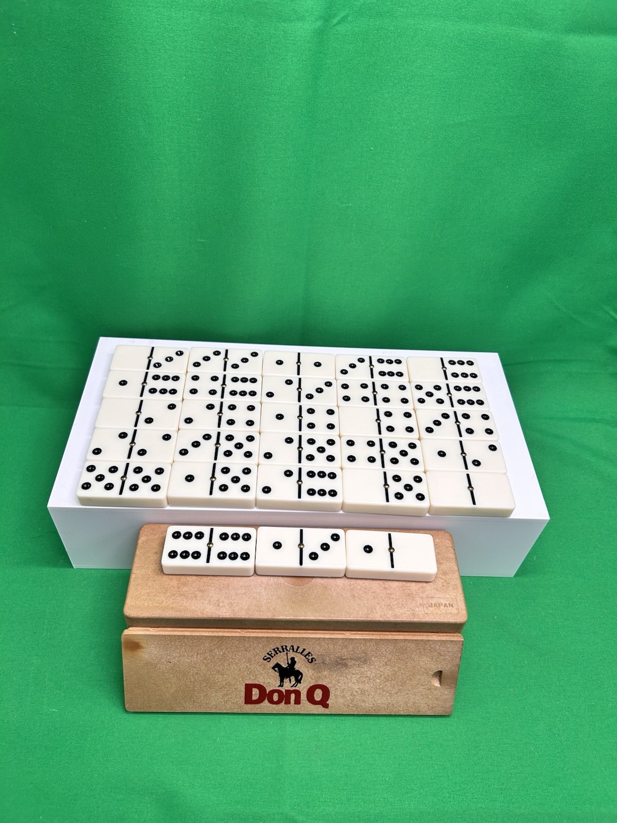 Vintage DON Q SERRALLES Quixote Rum Promotional Bakelite Domino SET Clean JAPAN