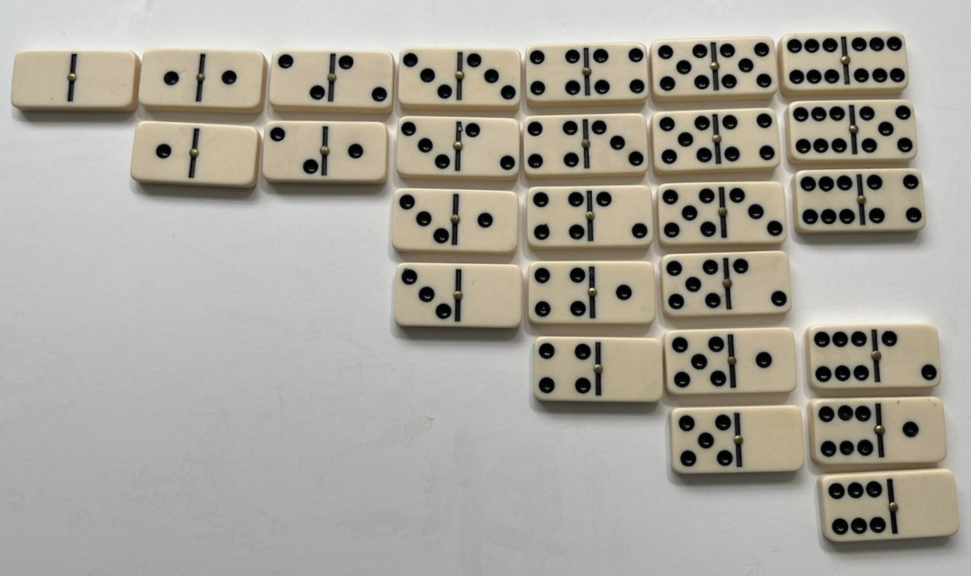 Vintage Bakelite Ivory Colored Dominoes -Incomplete Set, No Box