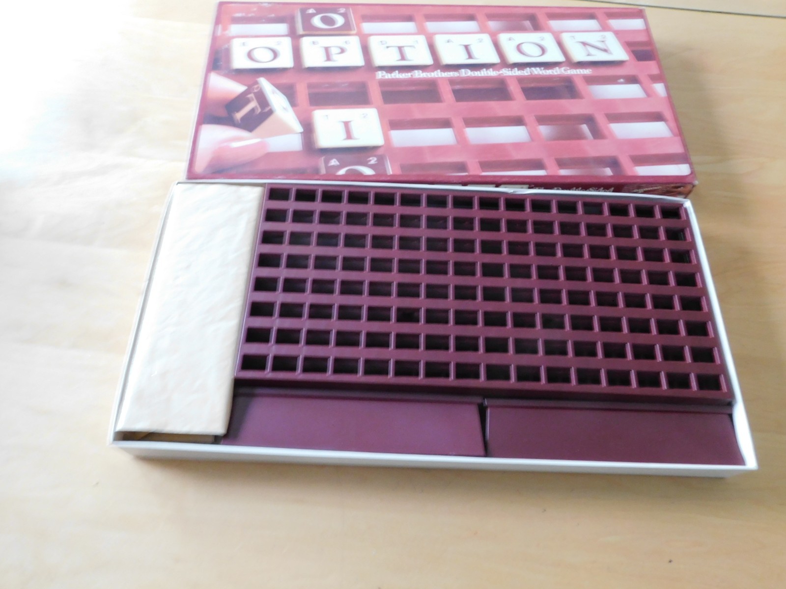 Option Vintage Double Sided Word Board Game Parker Brothers 1983 Complete In Box