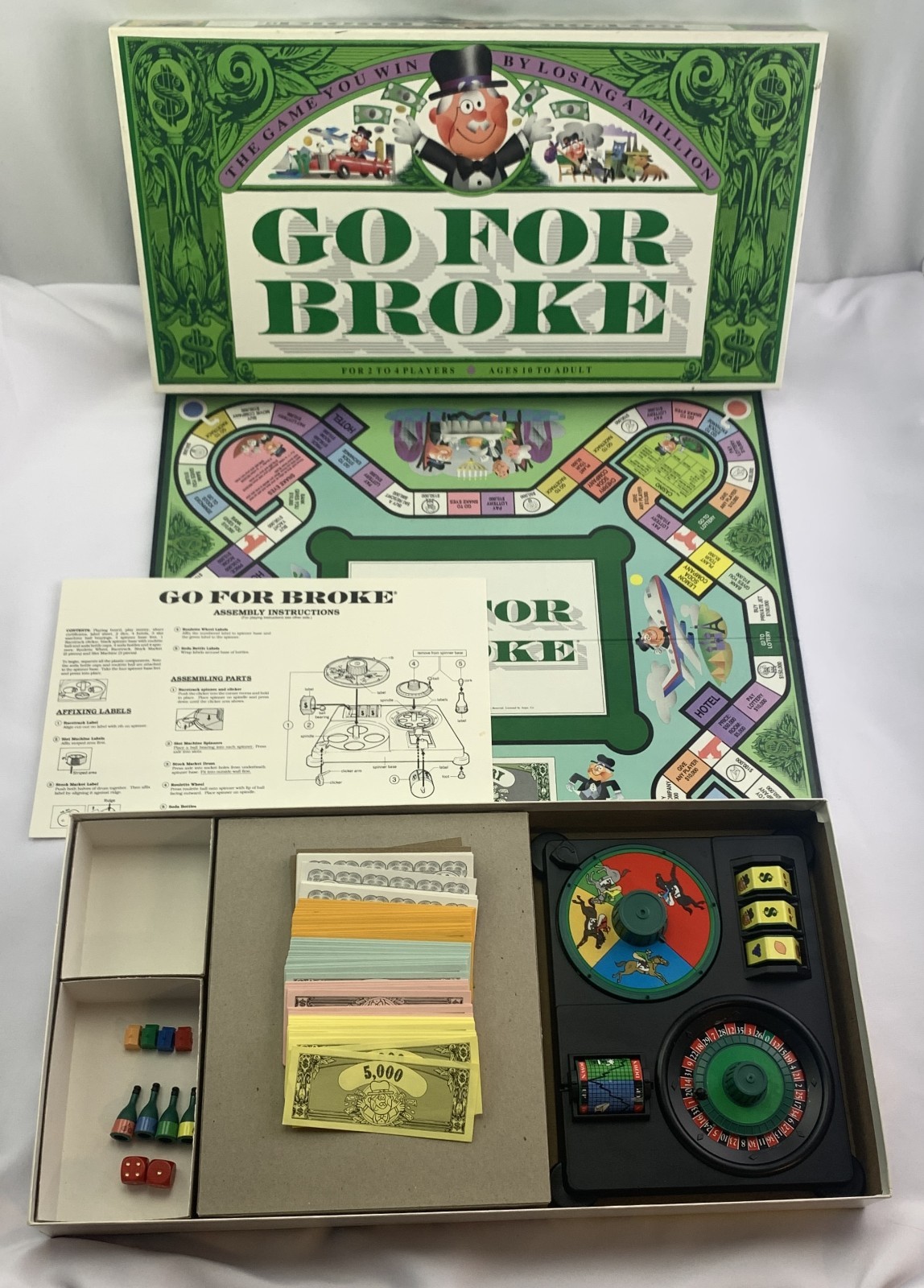 1992 Go For Broke Board Game by Selchow & Righter Complete in Good Condition